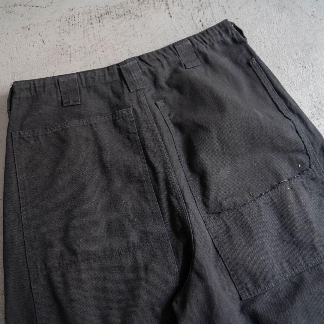 00s old ブラック コットン バギーワイド ワークパンツ レイヴパンツ