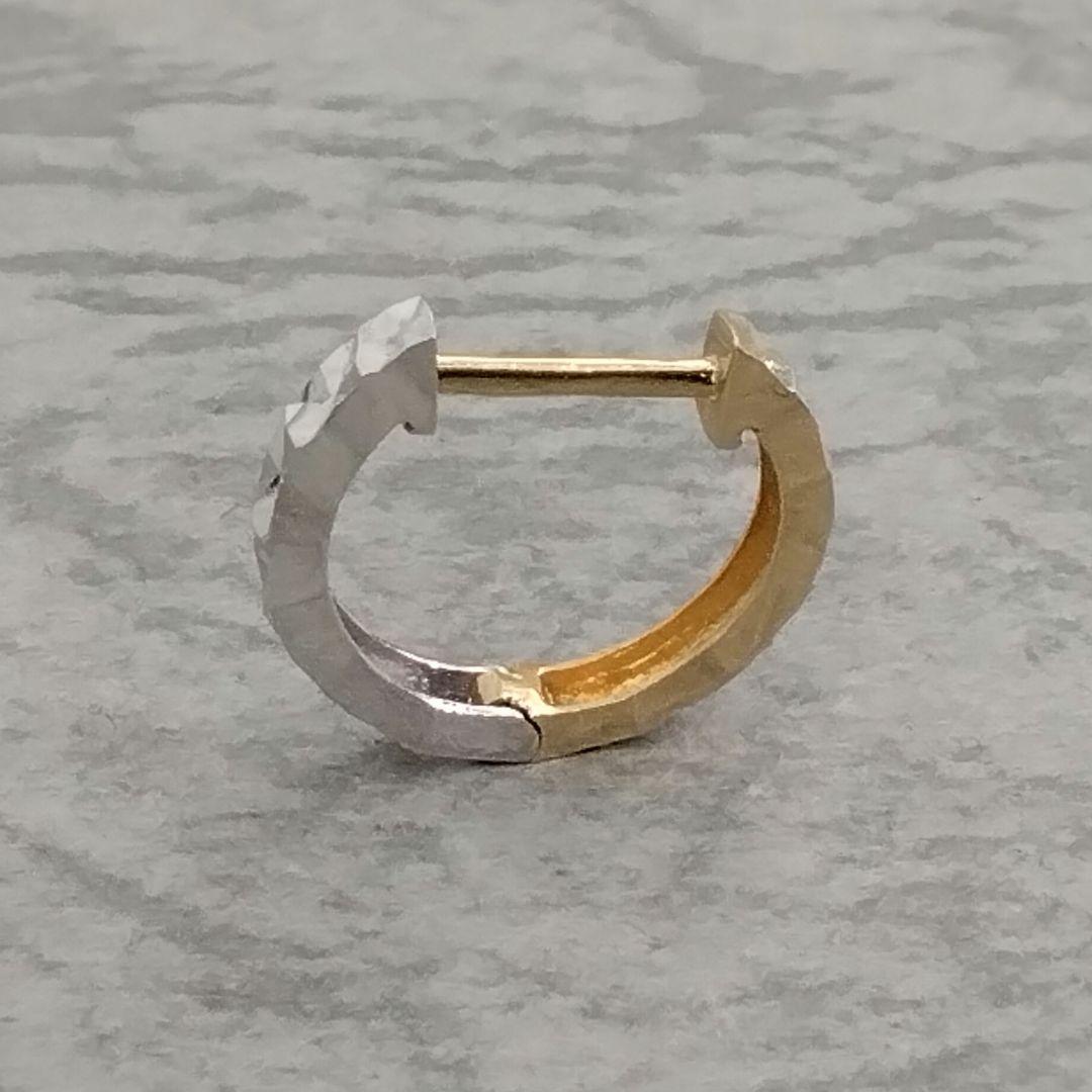 K18YG/WG地金ピアス　片耳用　　中古品