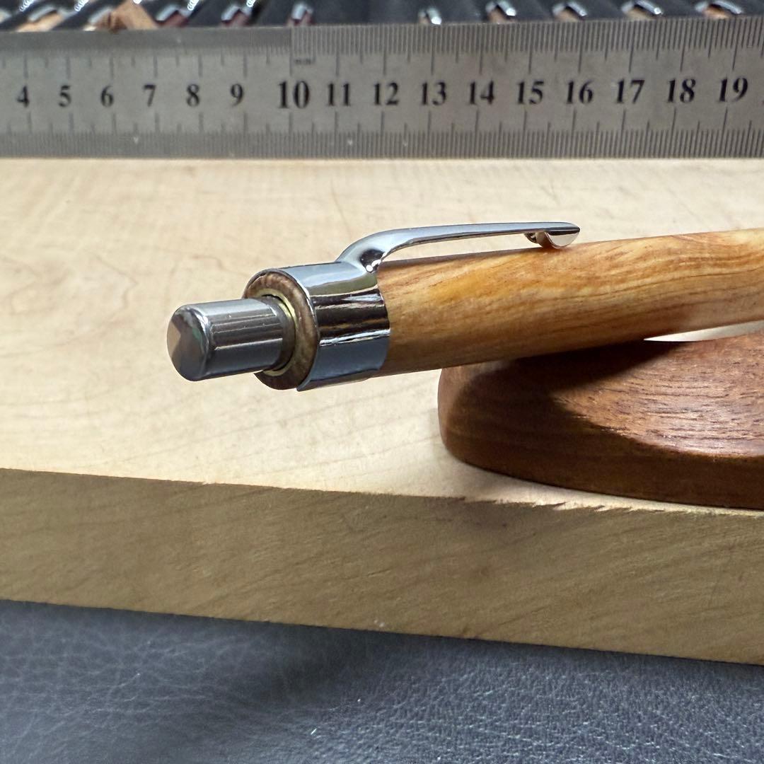 178肥松　木製シャーペン　ダブルR溝付き　ステンレス　根の部分から木取り