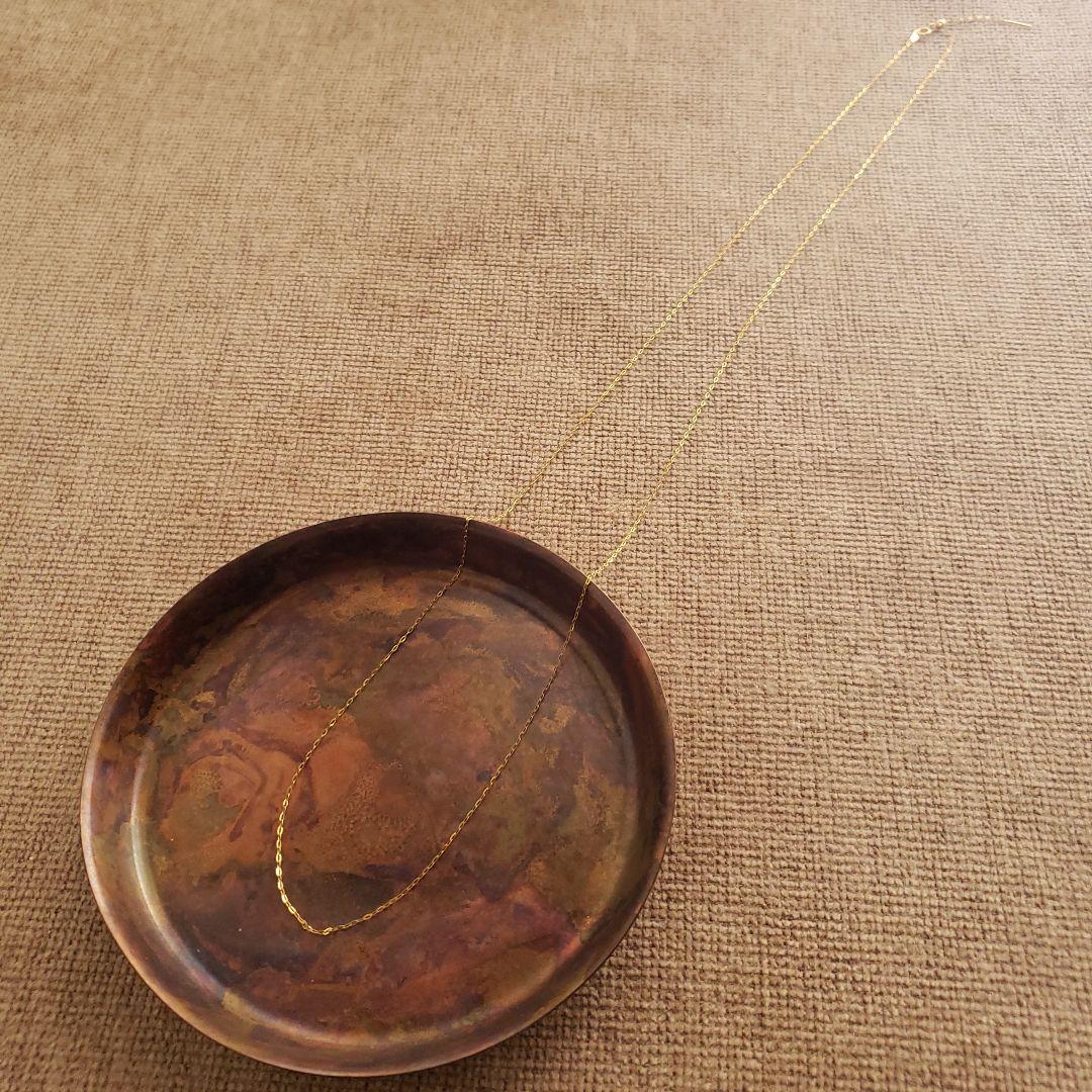 K18スルーピン小豆80㎝ロングチェーンネックレス