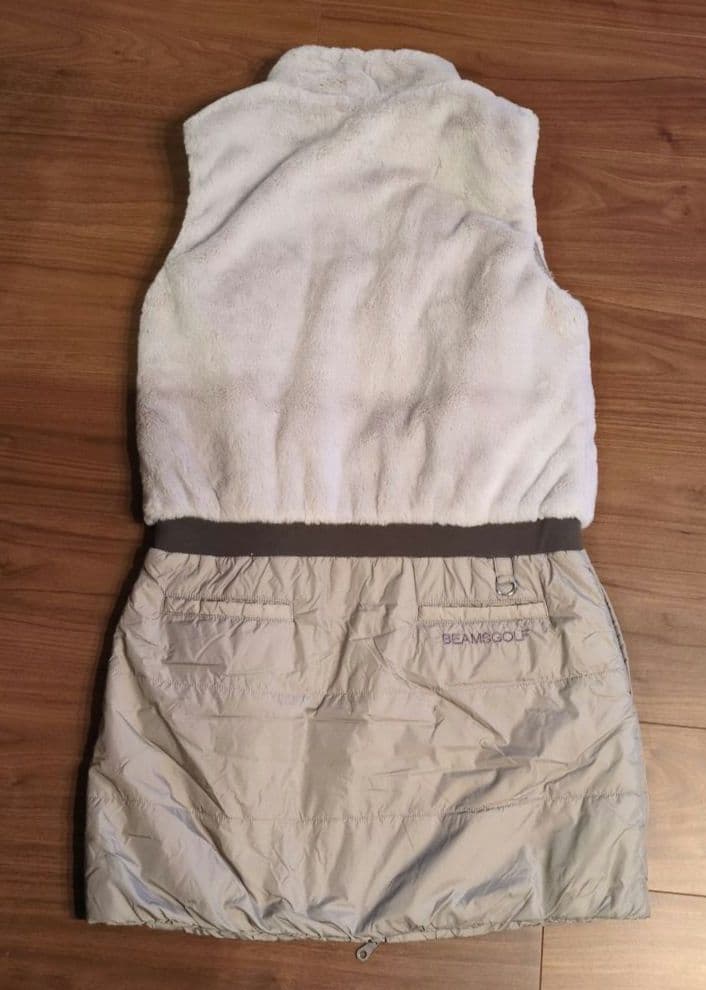 ビームスゴルフ BEAMSGOLFレディース ゴルフ ボア防風ワンピース グレー