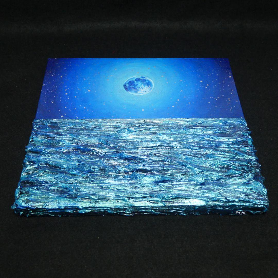 油絵 油彩 油彩画 絵 絵画 【青い満月】