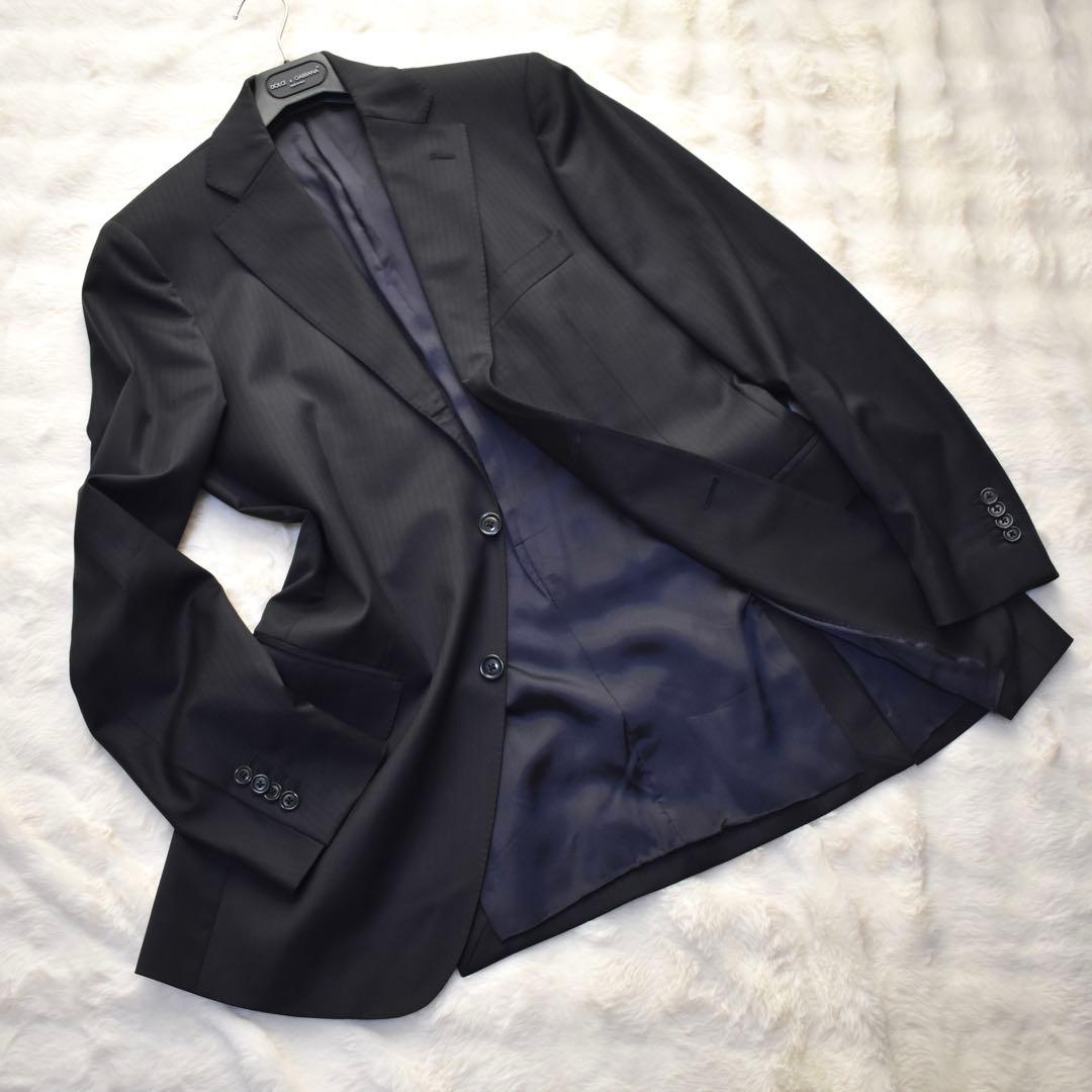 ラルディーニ　テーラードジャケット ストライプ　イタリア製　ブラック