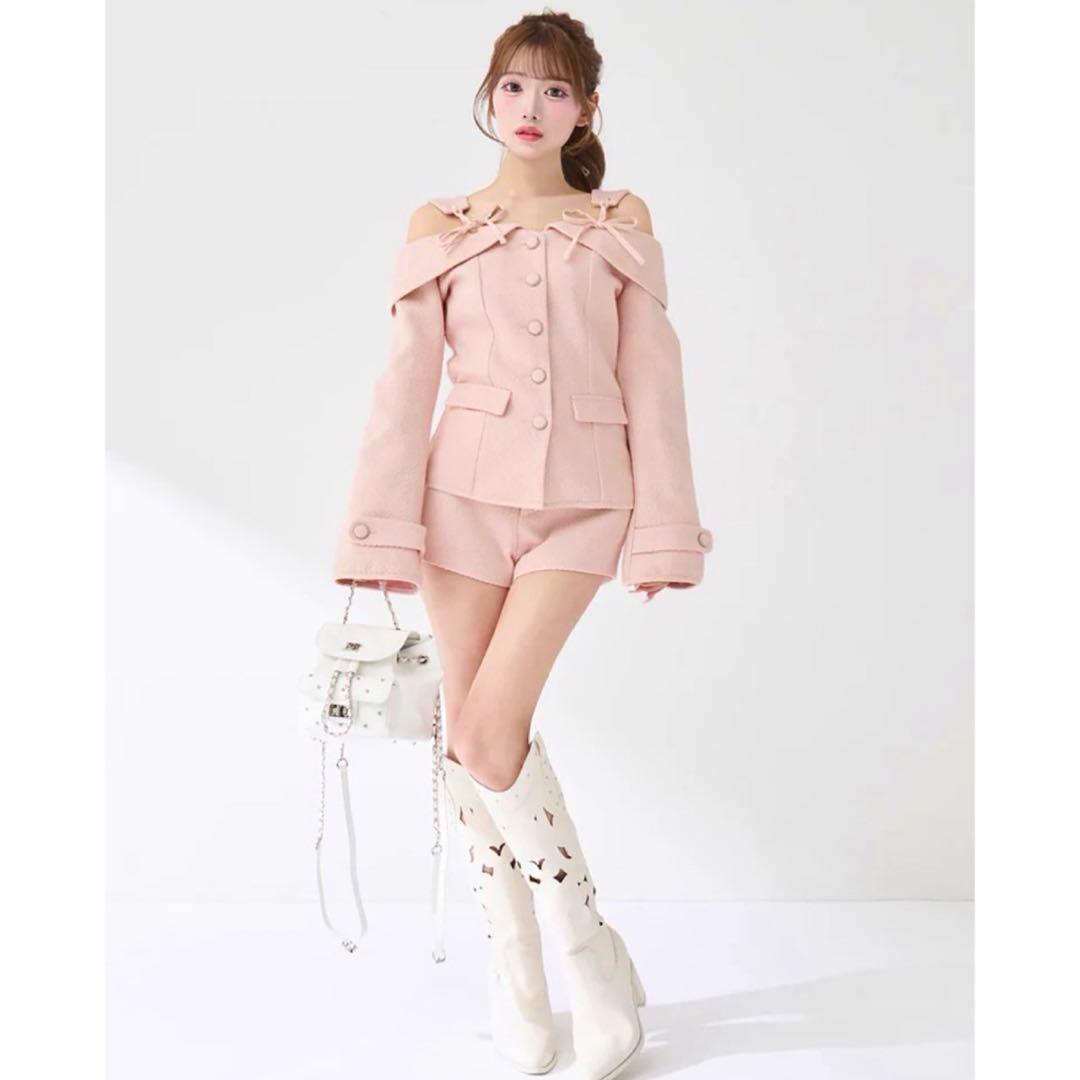 新品未開封 ダーリッチ ボンディングツイードオフショルチュニック M