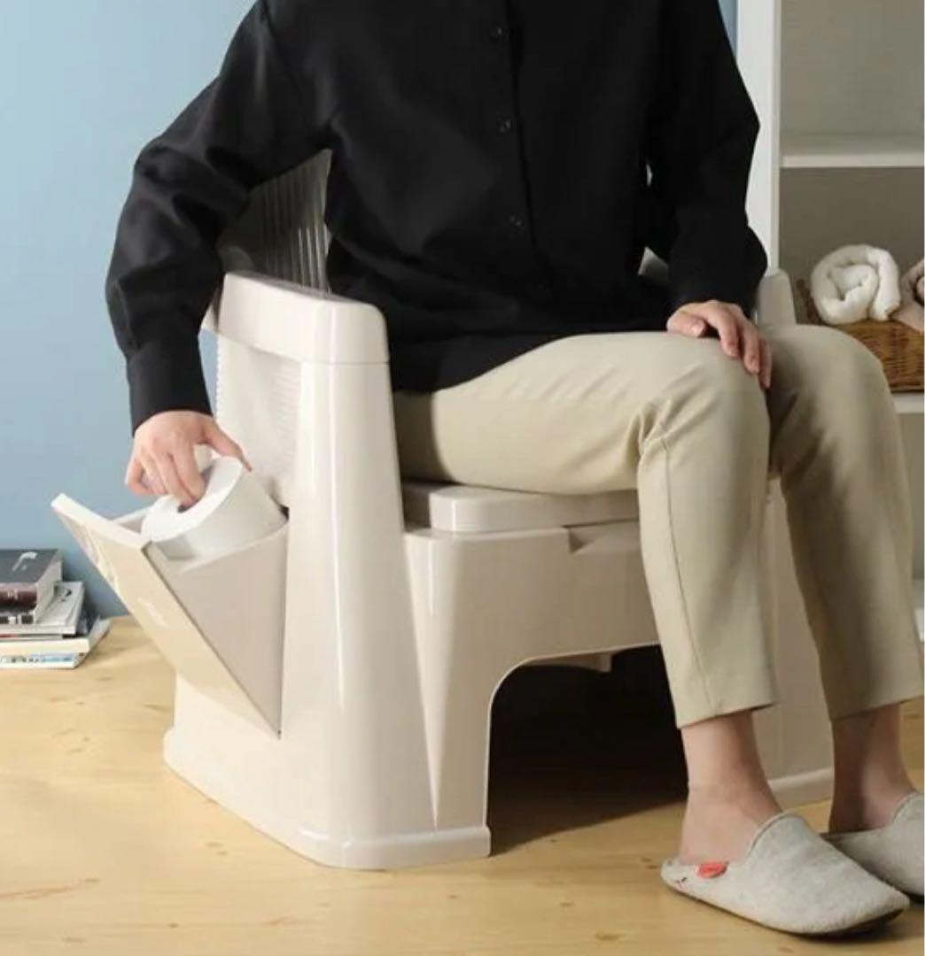 【新品未使用】TONBO ポータブルトイレ 背もたれ型 介護 簡易トイレ 消臭液