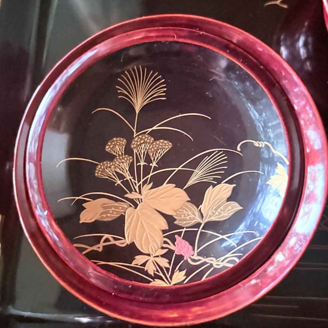 2215様感謝‼️感謝特別価格‼️超絶JAPAN蒔絵あけぼの❌黒蒔絵茶懐石吸物椀5客