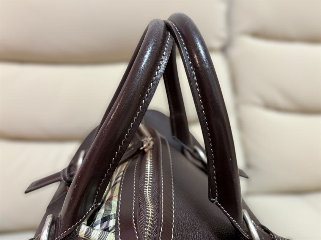 み*ん様 BURBERRY GOLFノバチェック レザー ボストンバッグ 旅行