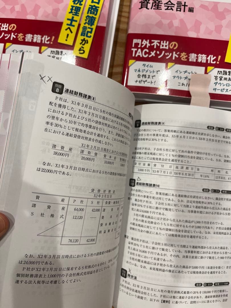 財務諸表論・簿記論　tac 参考書・過去問セット