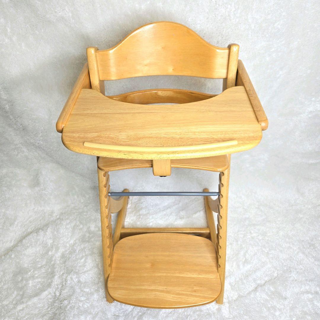 【美品】大和屋 すくすくスリムフィットチェア テーブル&ガード付ナチュラル
