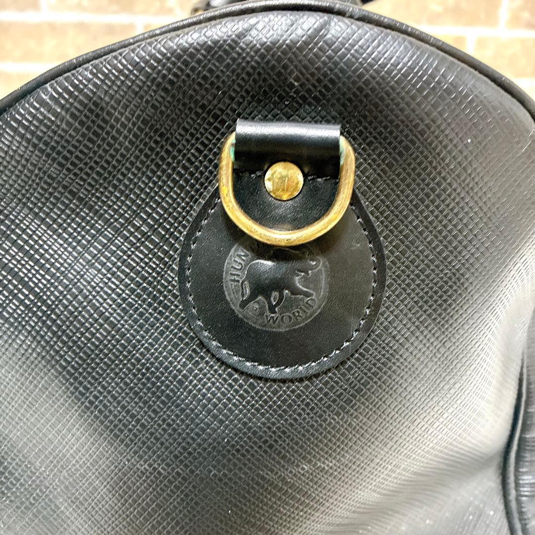 HUNTINGWORLD ハンティングワールド　ボストンバック　pvc ブラック