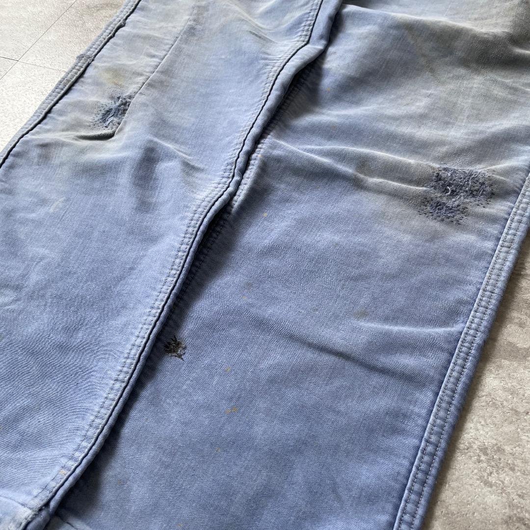 50-60s LE CROiSiC フレンチワークパンツ モールスキン ブルー