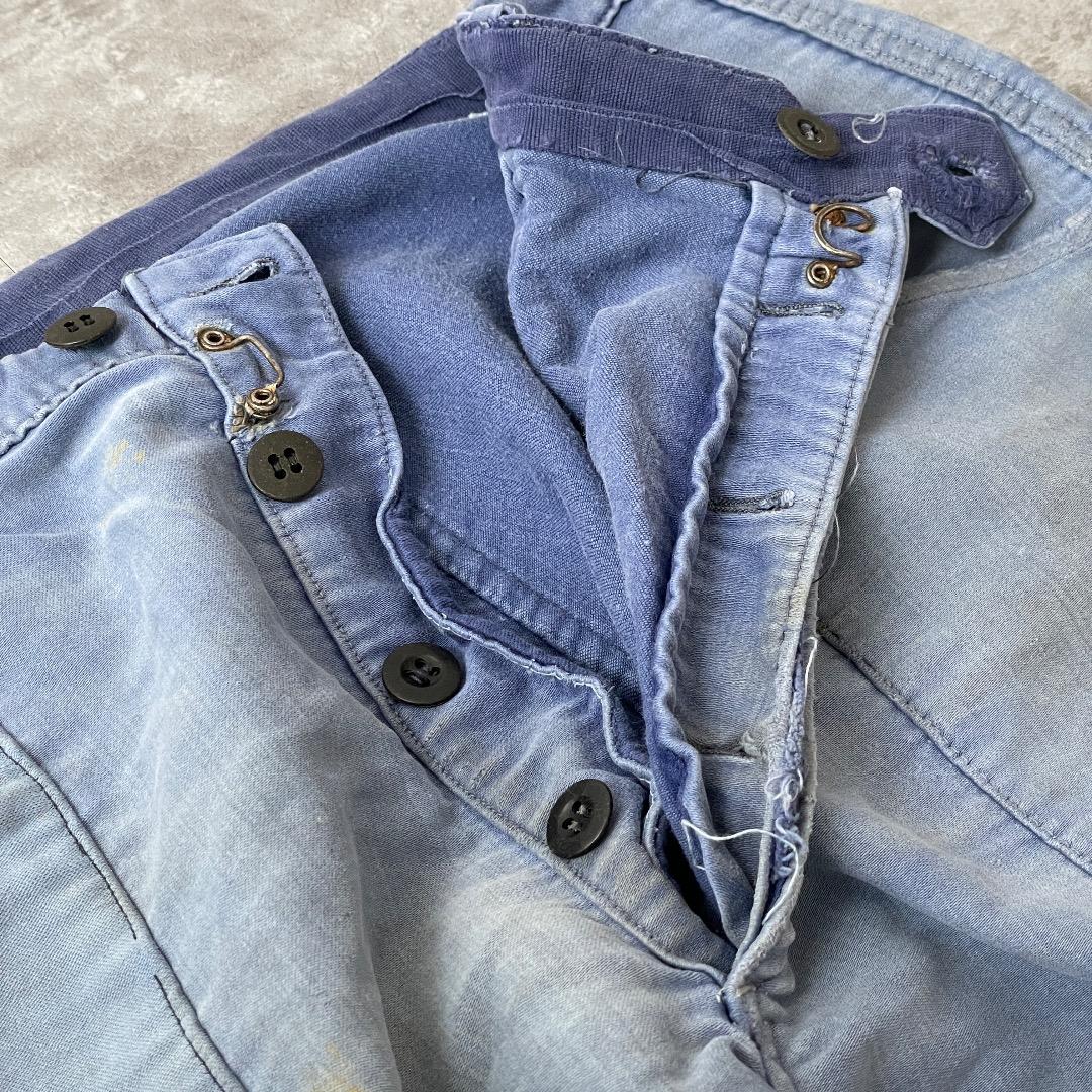 50-60s LE CROiSiC フレンチワークパンツ モールスキン ブルー