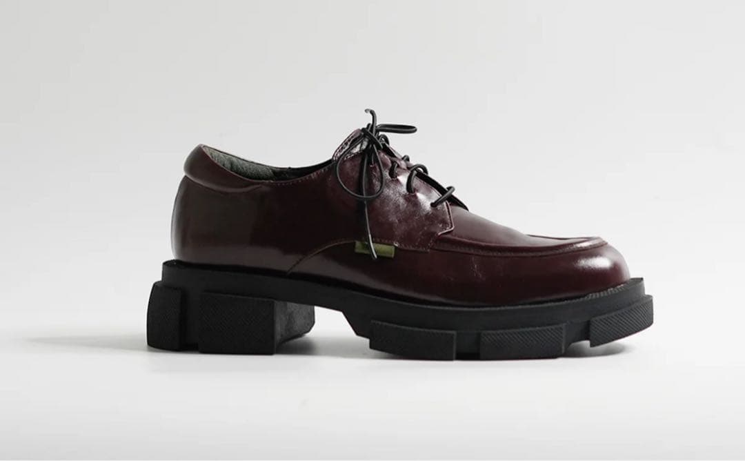 ニ*す様 MANA 厚底レースアップ・シューズ ダークブラウン 37size 新