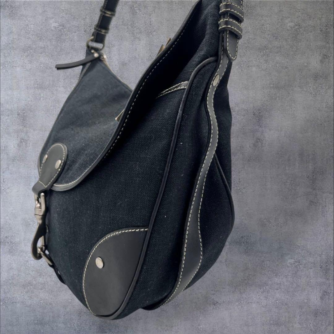 LAUREN RALPH LAUREN ワンショルダーバッグ キャンバス レザー