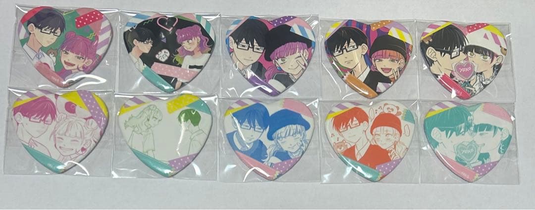 正反対な君と僕　アニカフェ　ハート型缶バッジ　10種コンプ