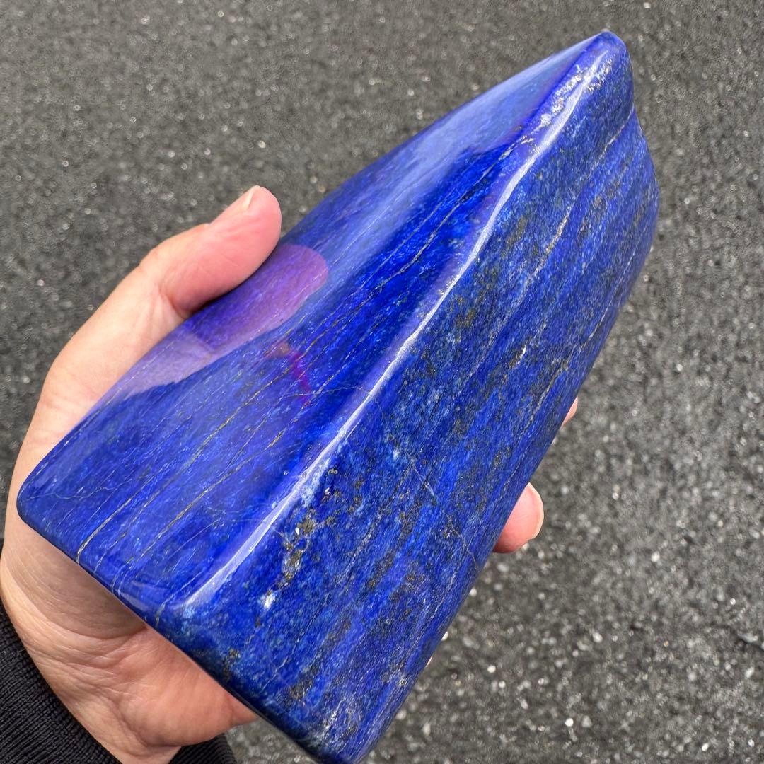 ☆ラピスラズリ☆5A☆引寄せ☆約1474gアフガニスタン産☆天然無着色☆木製台座