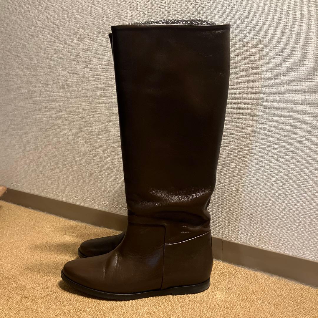 美品‼️REMME ブレンタ38 ブラウンレザー　ロングブーツ インヒール