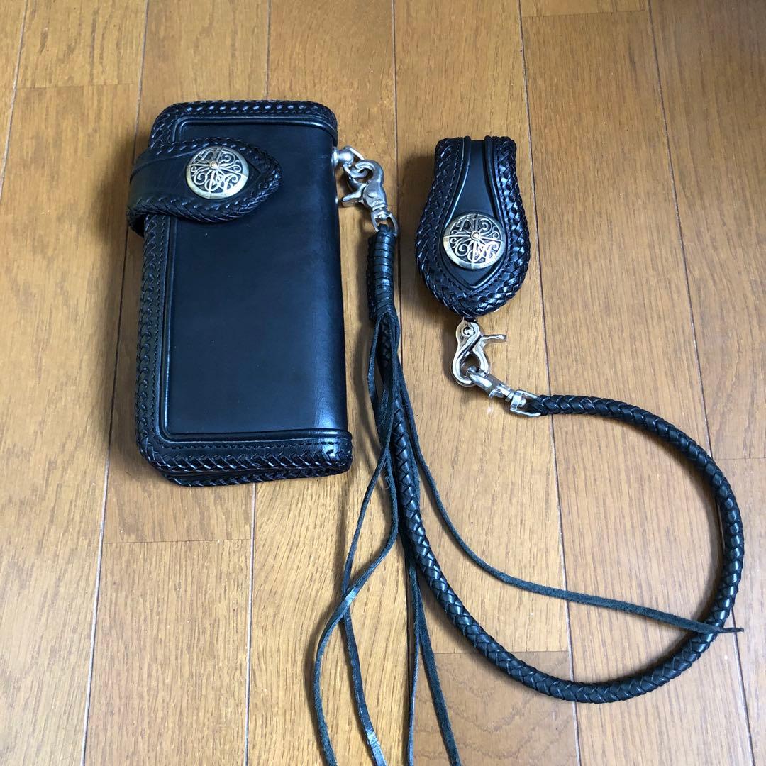 バイカーウォレット本革セット(ほぼ新品)