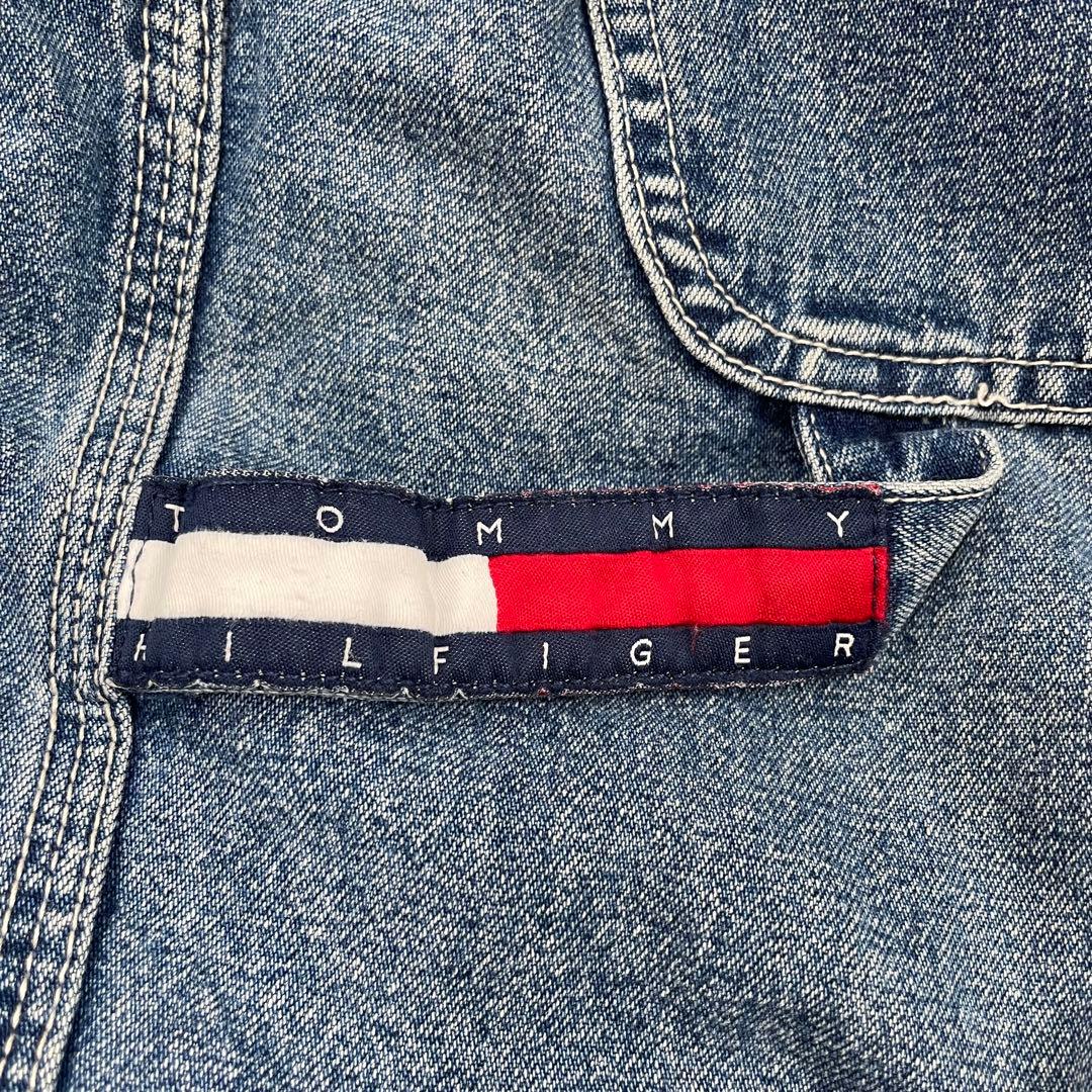 トミーヒルフィガー　オーバーオール　L 大きいサイズ　希少　90s ロゴ　デニム