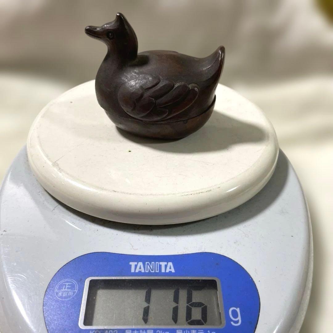 J-3 香合　茶道具　陶器　木箱付き　ホツ有り　アンティーク　美術品　工芸品