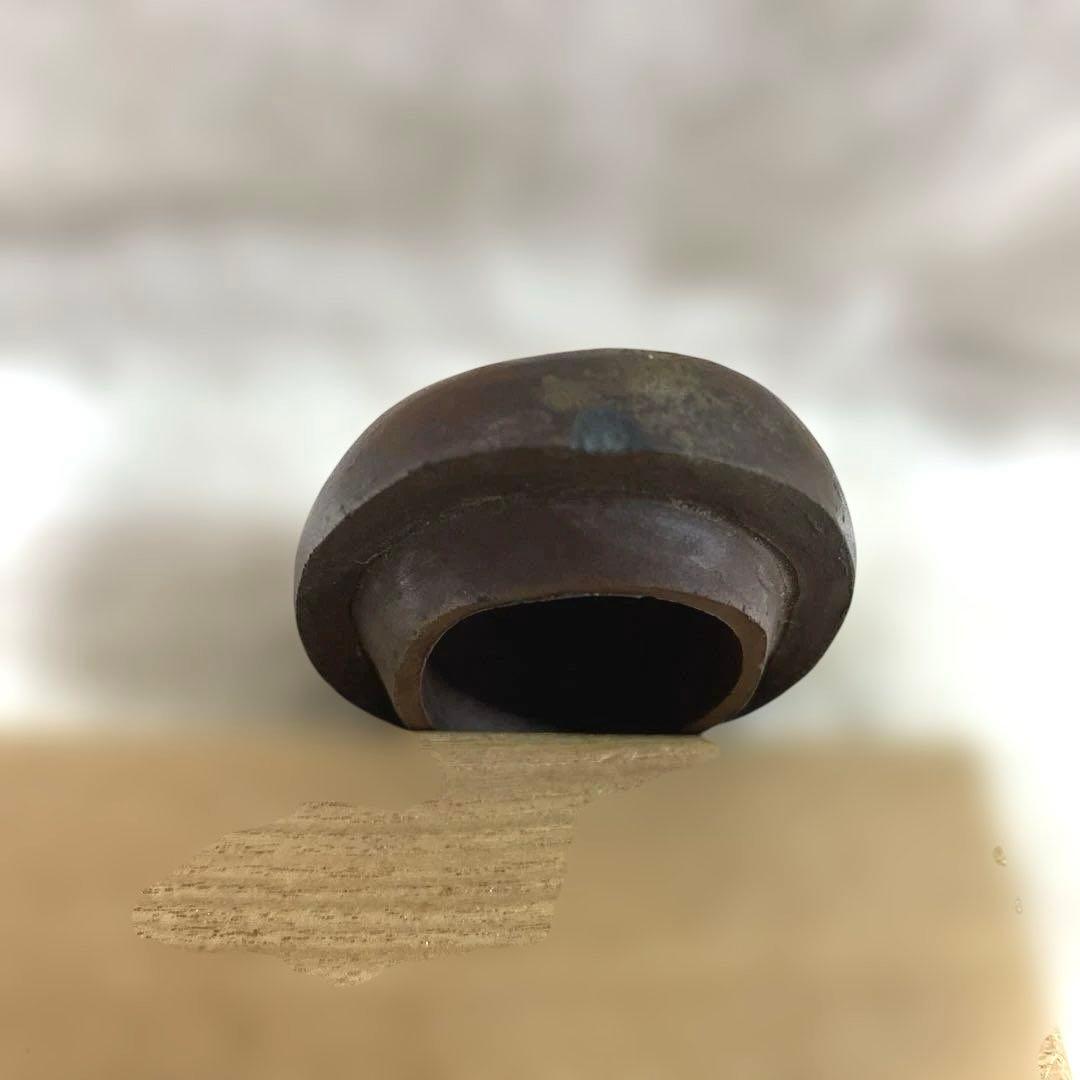 J-3 香合　茶道具　陶器　木箱付き　ホツ有り　アンティーク　美術品　工芸品