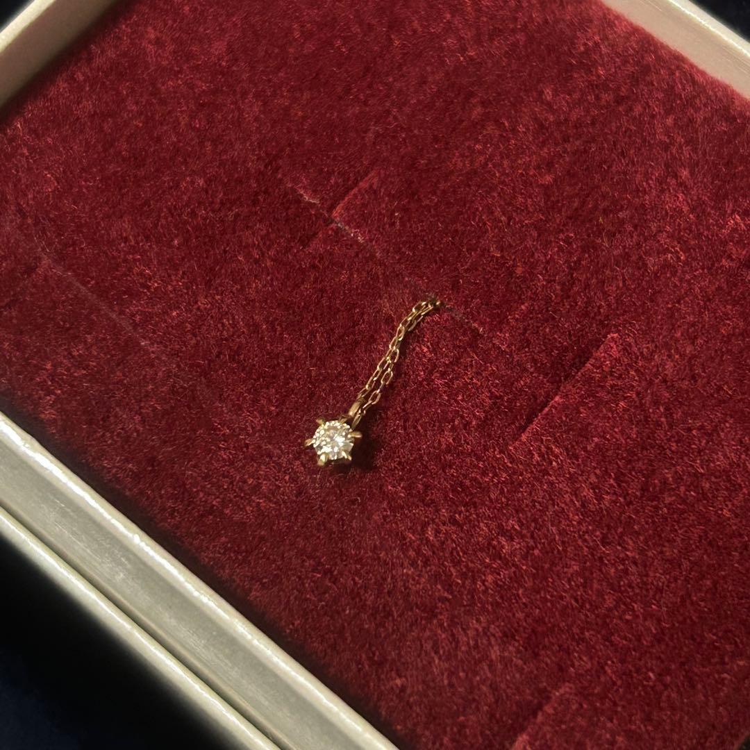 早い者勝ち K10 ゴールド 一粒石 ダイヤモンド チェーン　ネックレス