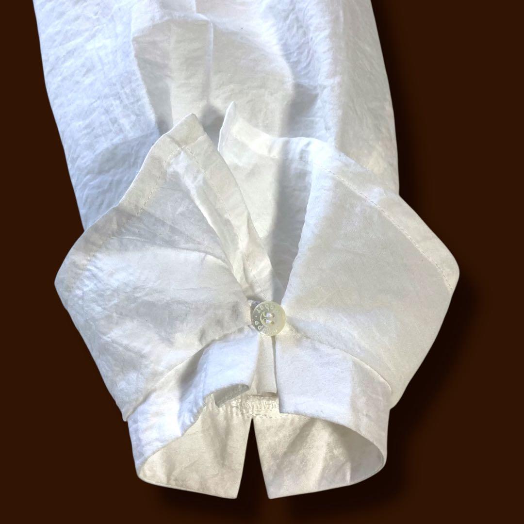 慈雨 センソユニコ アシンメトリーブラウス 変形 花柄 刺繍 ゆったり L 白