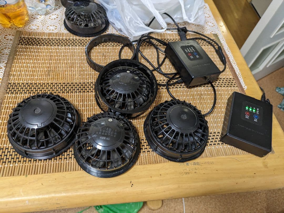 空調服用冷却ファンセット 4個＆バッテリー２個セット