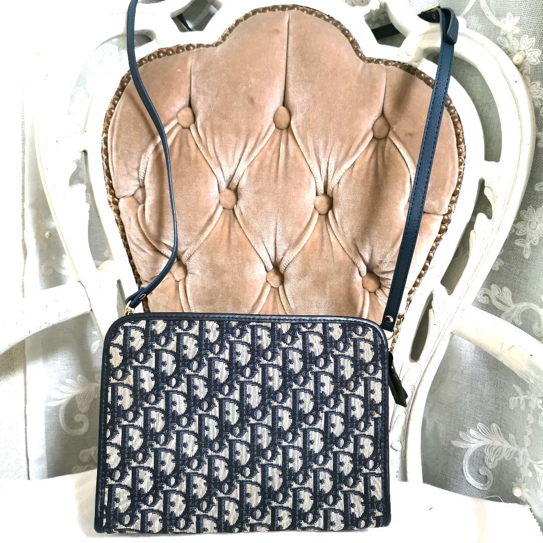 【美品】ディオールDiorトロッター大きめポーチクラッチバッグ新品ショルダー付!