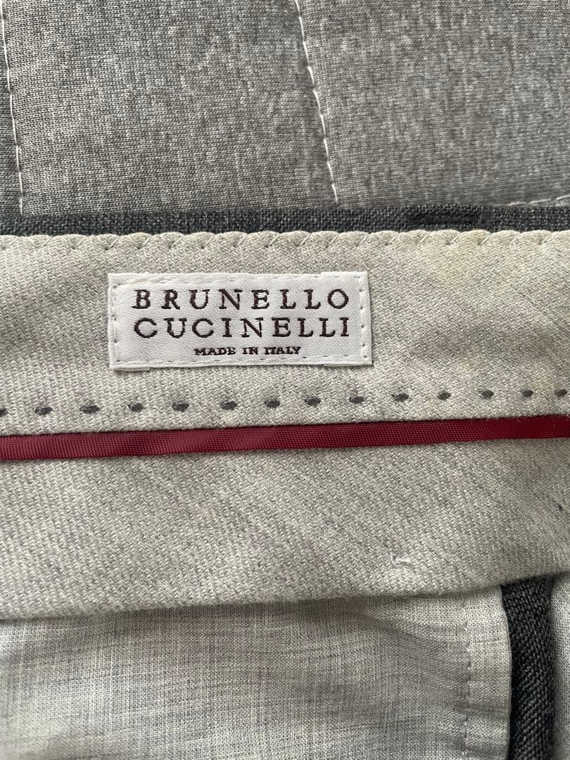 【新品】ブルネロクチネリ　スラックス　ウール100% グレー