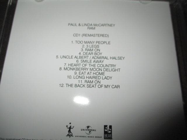 paul mccartney ram (USプロモアドバンス3枚セット!!)