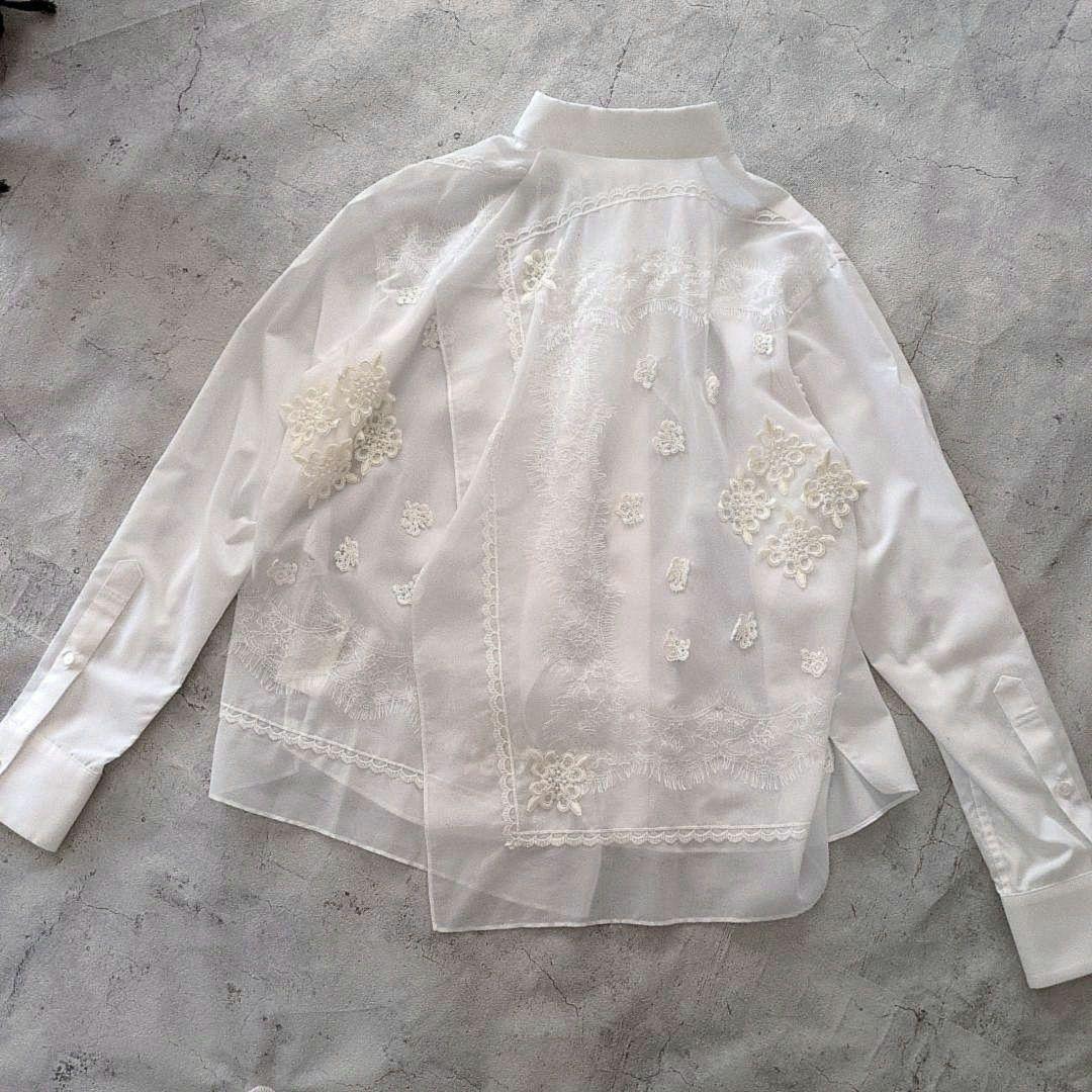 sacai シアーレースシャツ