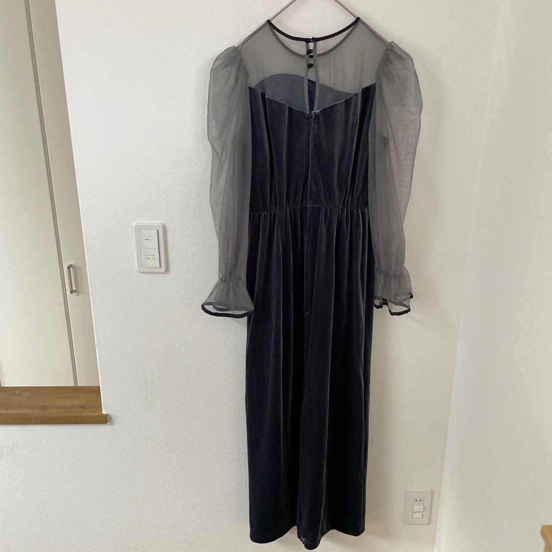 【新品未使用】callarus カラルス　アシメデザインベロアワンピースドレス