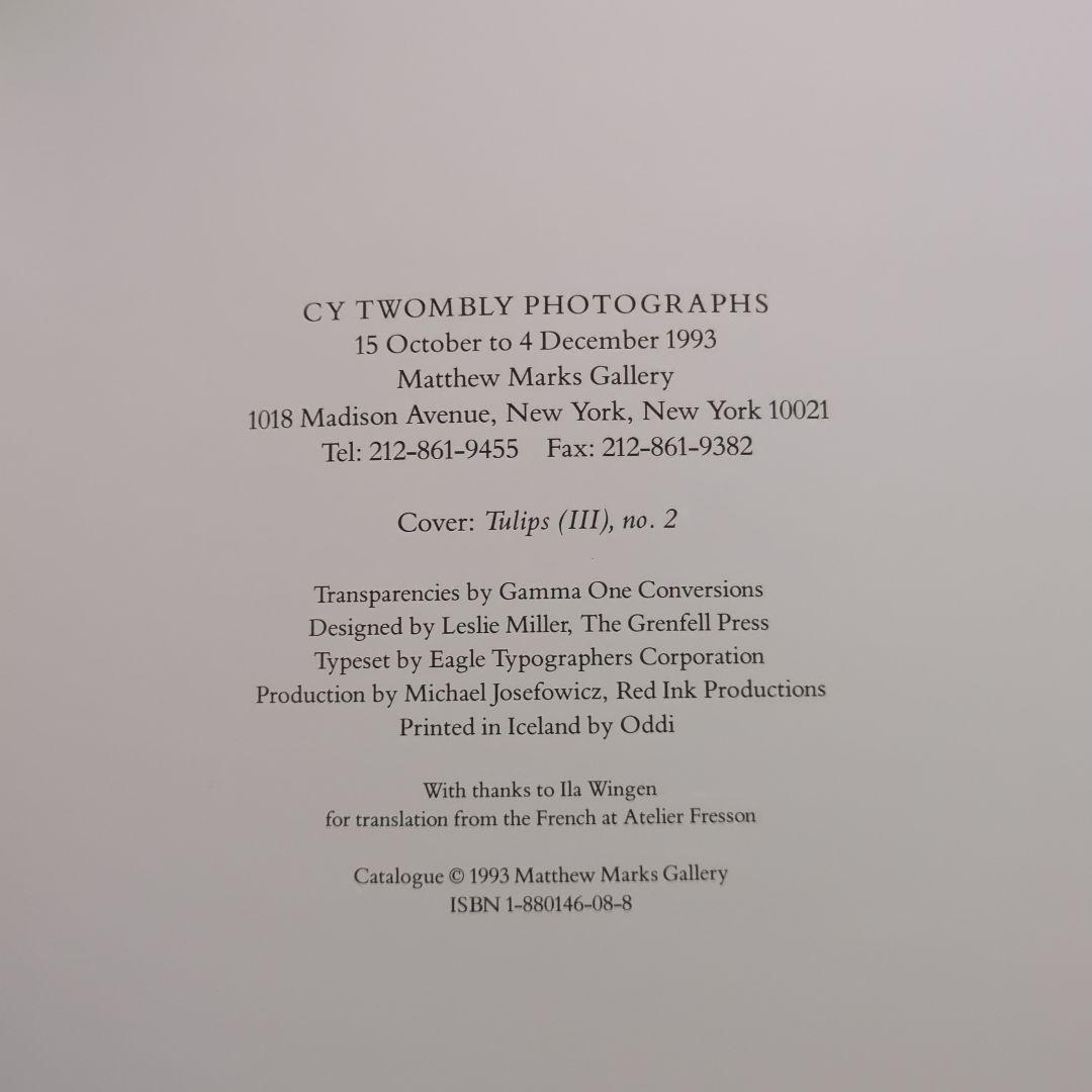 Cy Twombly サイ・トゥオンブリー Photographs 洋書 写真集
