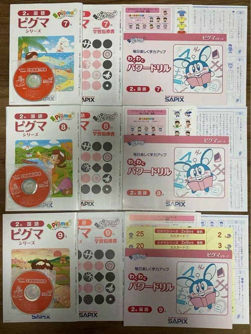 サピックス　ピグマキッズ　2年生　1年分セット