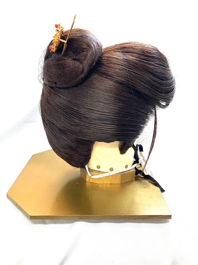 夜会巻き(自然色)中大サイズ、中古舞踊かつら、日本髪かつら、大衆演劇かつら