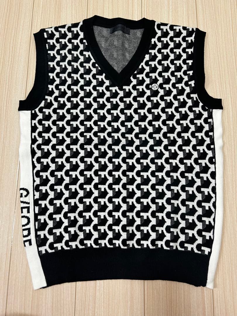G/FORE ジーフォア ゴルフ ニットベスト 総柄 ブラック 黒 Lサイズ
