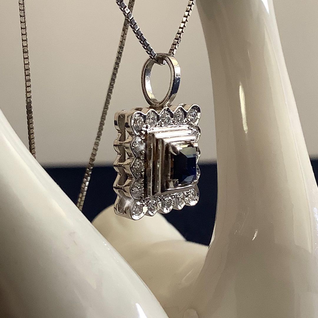 【ママちゃん】サファイア✧ダイヤモンド✧ペンダントトップ 】S0.43ct