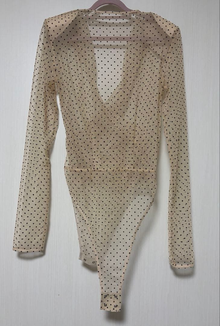 トップス CLANE SHEER DRAPE BODY SUITS