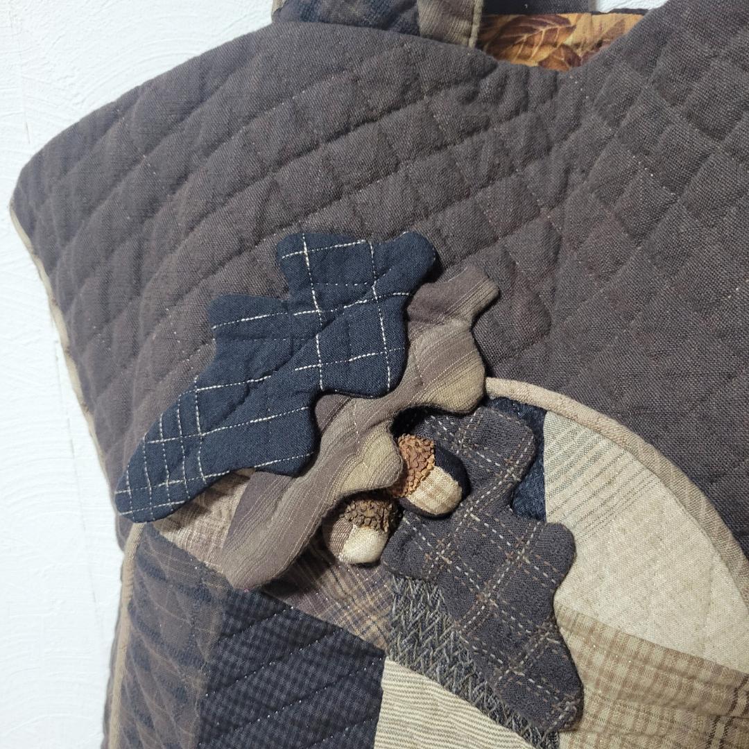 先染生地の創作バック　パッチワークバック　創作トートバック