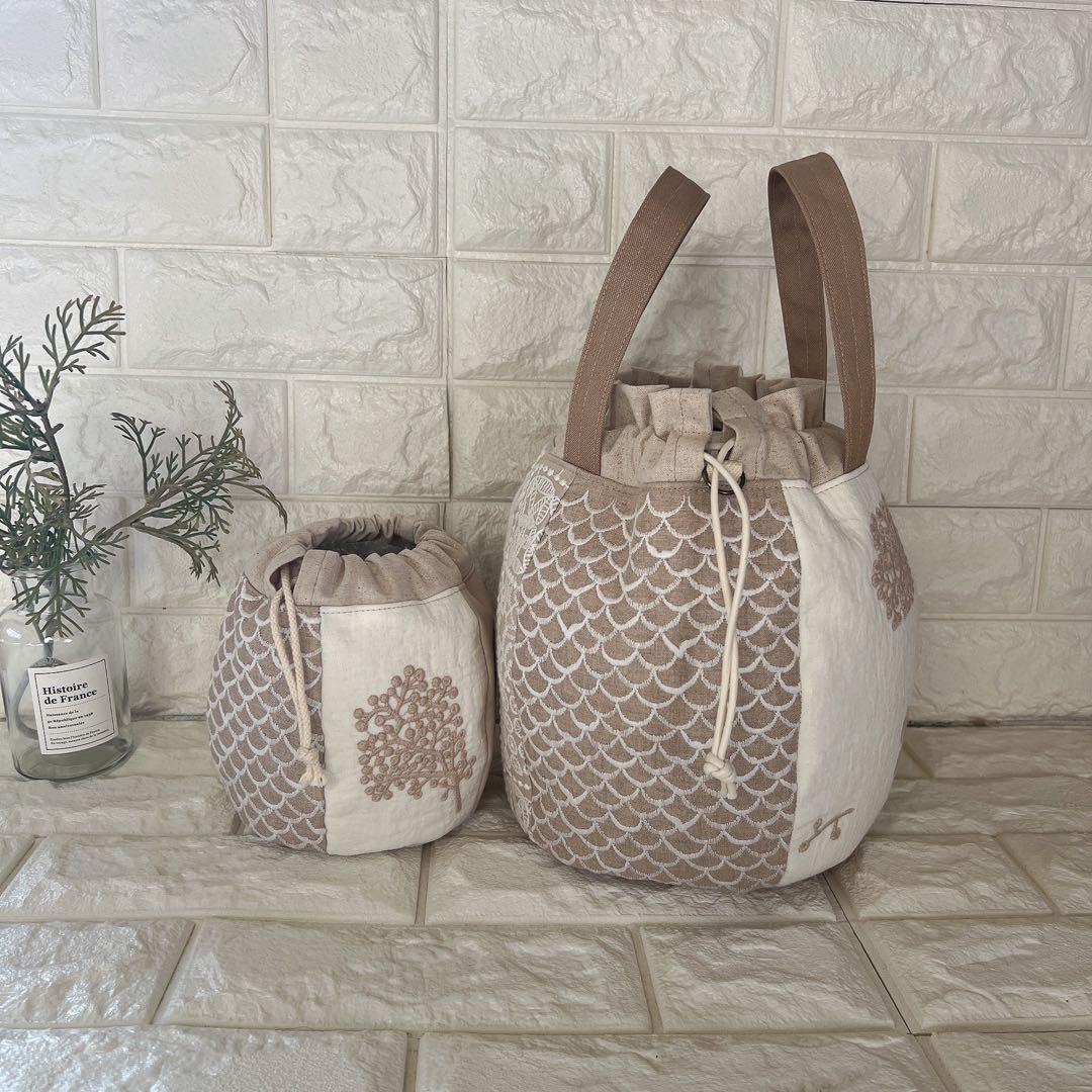 ミナペルホネン ハンドメイド 巾着バッグ ショルダーバッグ バッグ ポーチ