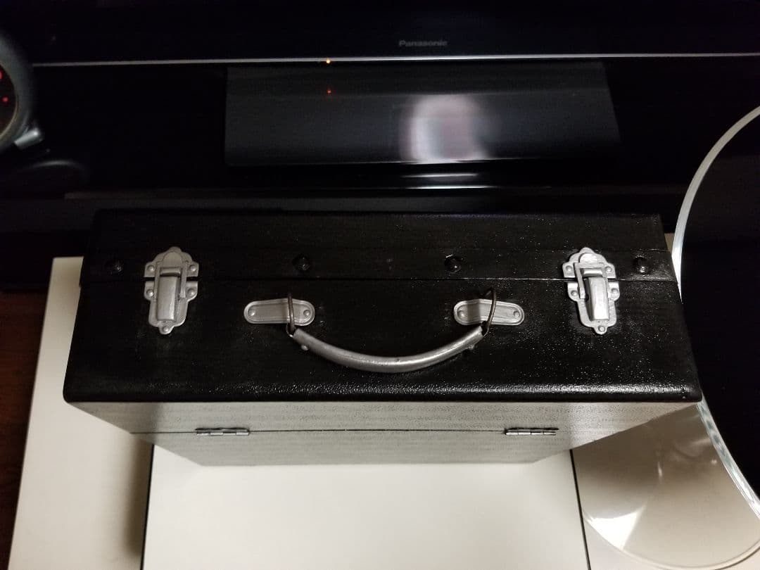 レトロ　モダン　ヴィンテージ　レコード　キャリー　ボックス　ブラック　カラー