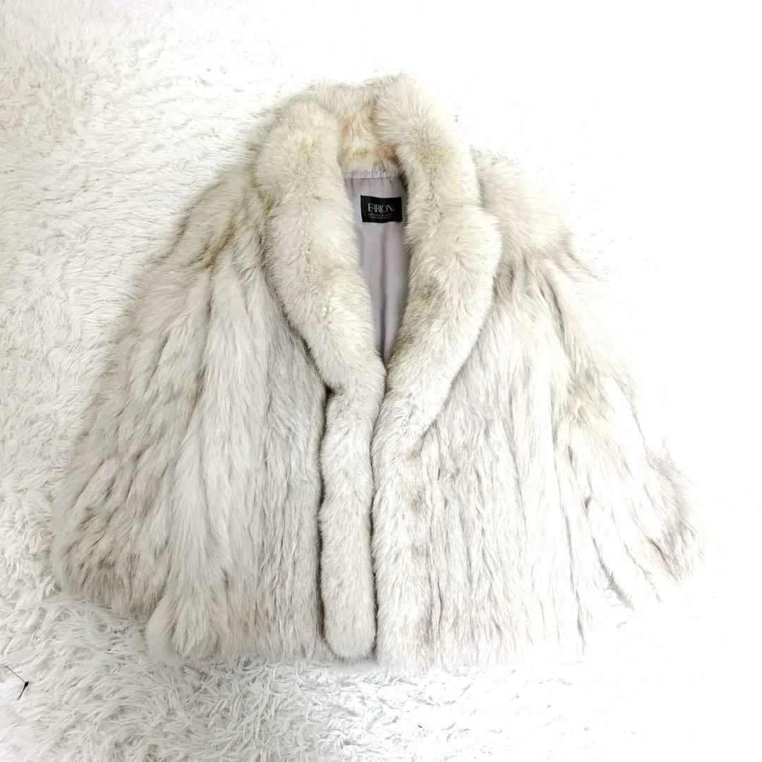 【極美品】銀サガ　フォックス 最高級　ファーコート 女優襟 高級毛皮
