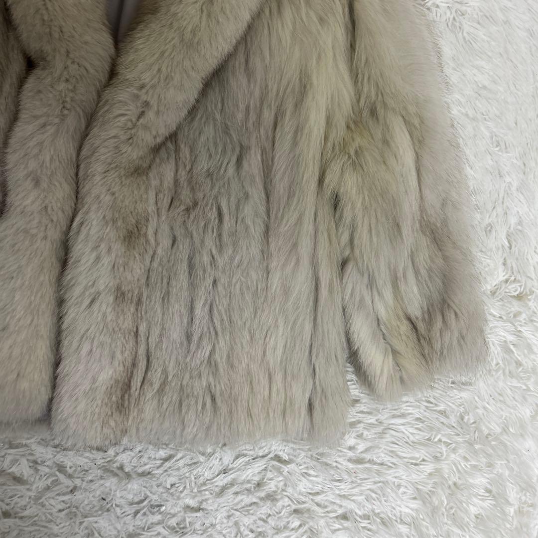 【極美品】銀サガ　フォックス 最高級　ファーコート 女優襟 高級毛皮