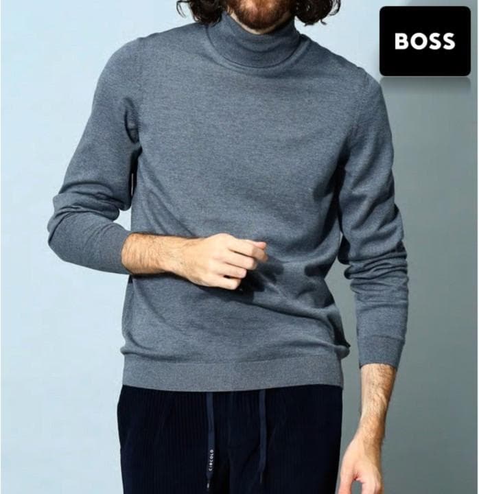 新品【HUGO BOSS ボス】毛100％ タートルネック ニットセーター 3L