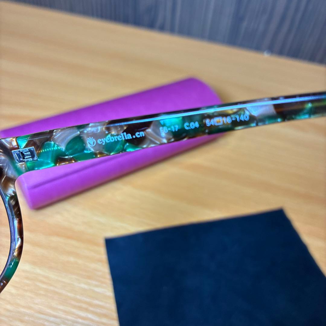 アイブレラ ブラウン　グリーン　サングラス 透明 軽量 EB-17　ケース付き②