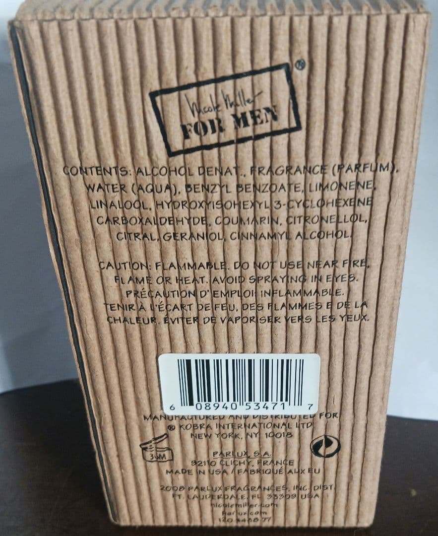 香水(男性用) Nicole Miller FOR MEN 75mL