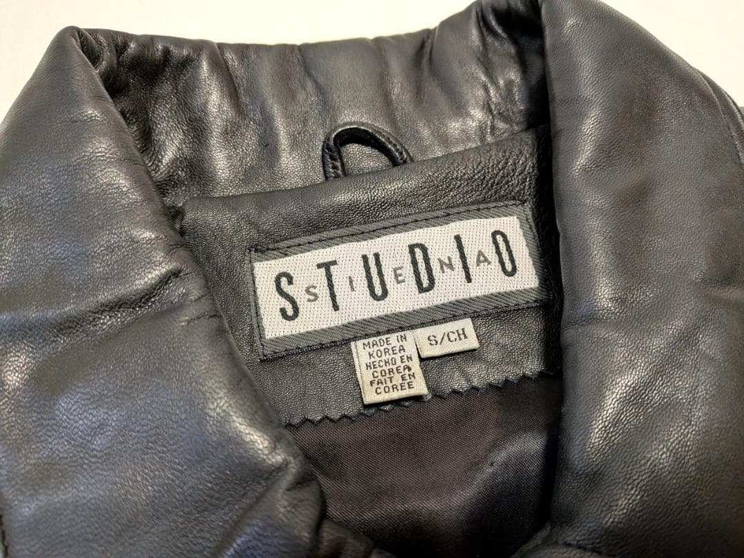 韓国製 90's STUDIO SIENA 短丈レザージャケット Y2K 本革