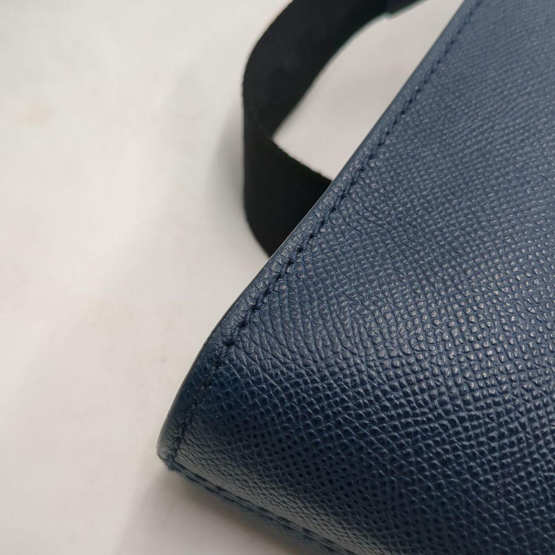 美品 ブルガリ ブルガリマン ショルダー バッグ メッセンジャー ネイビー