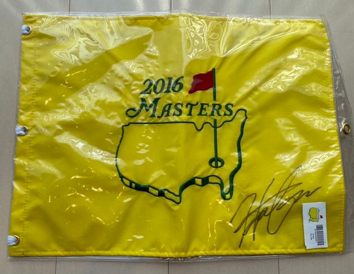 値引　マスターズ2016フラッグ　松山英樹　直筆サイン
